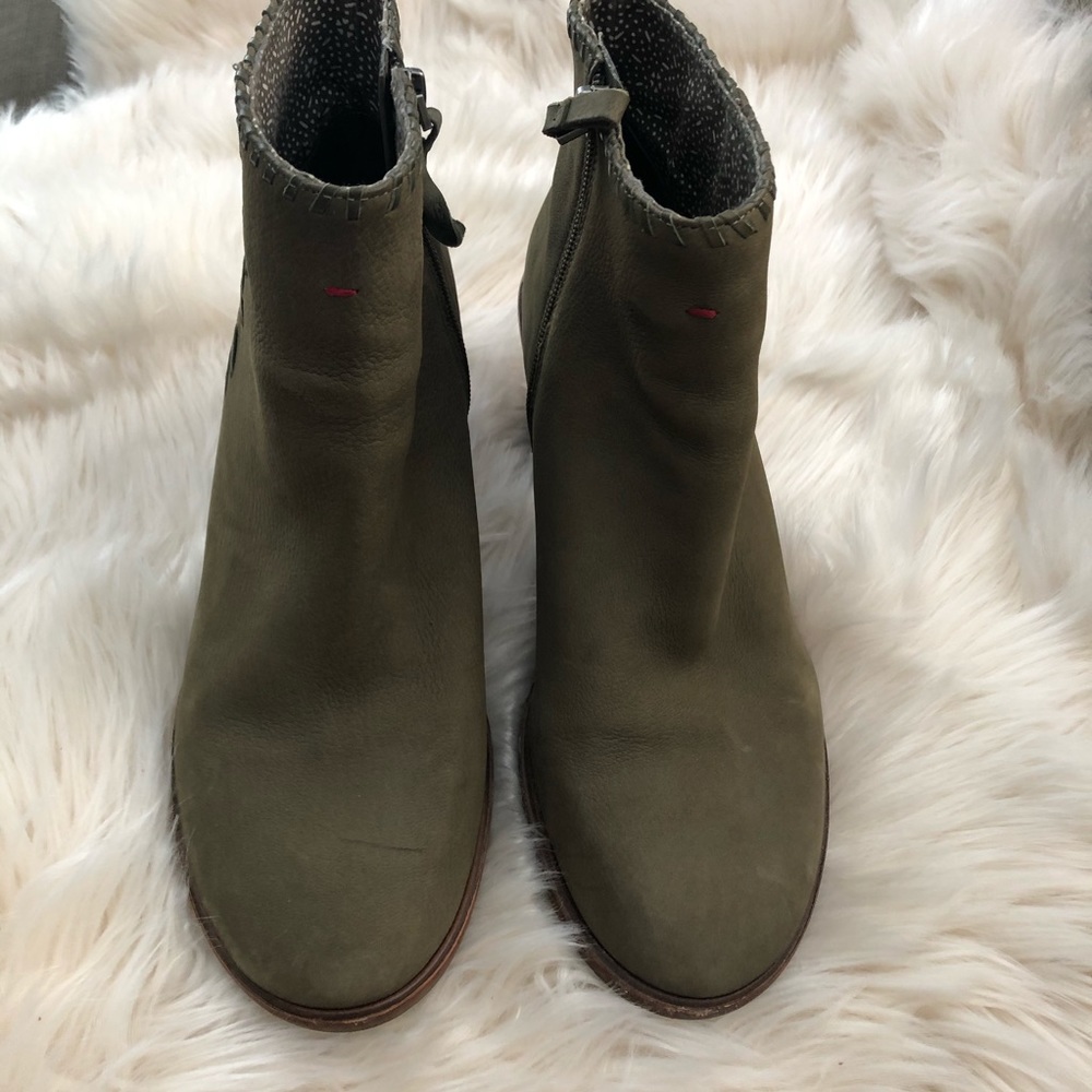 ED olive green nubuck ankle boots sz 10 - Picture 3 of 9